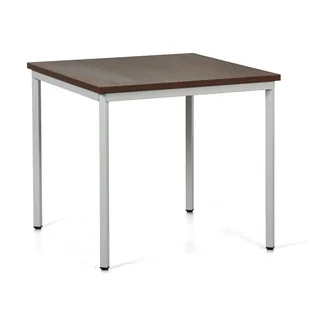 B2B Partner Stół do jadalni TRIVIA, jasnoszara konstrukcja, 800x800 mm, orzech 555424 - Stoły - miniaturka - grafika 1