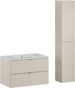 Zestaw meblowy 80cm z umywalką meblową Lava i szafką wysoką - Meble łazienkowe - miniaturka - grafika 1