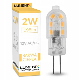 Żarówka Led G4 2W mini Silikon Biała Ciepła 12V Ac/dc - Żarówki LED - miniaturka - grafika 1