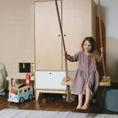 Wyposażenie pokoiku dziecięcego - Tapeta Simple Check Pattern Small Ivory - miniaturka - grafika 1