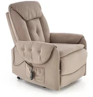 Fotele - Fotel rozkładany elektrycznie HORTON beżowy z funkcją pionizacji HALMAR - miniaturka - grafika 1