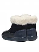 Kozaki damskie - Geox Dziecięce Kozaki Granatowe Ze Skórą Na Zimę 22 Jlb - miniaturka - grafika 1