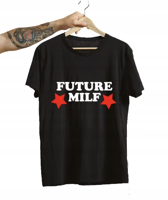 KOSZULKA Z NADRUKIEM MĘSKA ŚMIESZNA T-SHIRT FUTURE MILF MEM KOBIETA r. L