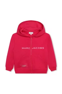 Bluzy dla dziewczynek - Marc Jacobs bluza dziecięca kolor czerwony z kapturem z nadrukiem - grafika 1