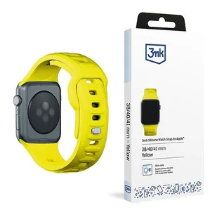 3MK Silicone Watch Strap żółty/yellow silikonowy gumowy pasek dla Apple Watch 1/2/3/4/5/6/7/8/9/SE 38/40/41mm - Akcesoria do smartwatchy - miniaturka - grafika 1