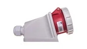 Gniazdka elektryczne - PCE Polska sp. z o.o. Gniazdo stałe 16A 5P 400V czerwone IP67 1152-6P - miniaturka - grafika 1