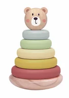 Zabawki interaktywne dla dzieci - Drewniana składana piramida - Niedźwiedź - miniaturka - grafika 1