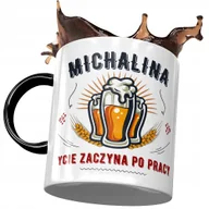 Kubki - Kubek Czarny Dla Michaliny Koleżanki Dziewczyny z Nadrukiem ze Zdjęciem + Opakowanie na prezent (wzór 04) - miniaturka - grafika 1