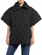 Kamizelki damskie - Replay Damska kamizelka pikowana, czarna (Black 098), L, 098 BLACK, L - miniaturka - grafika 1