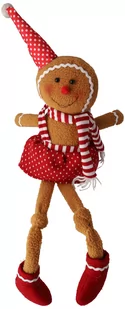 Ludzik z piernika z materiału ze zwisającymi nogami dziewczynka, 58cm - Ozdoby bożonarodzeniowe - miniaturka - grafika 1