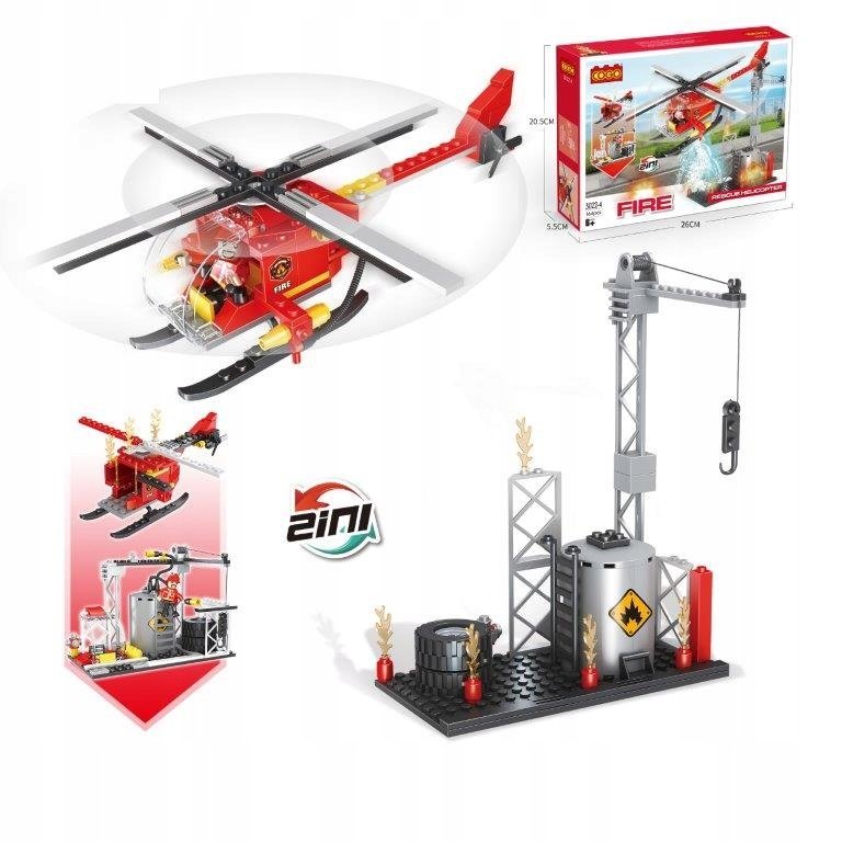 Klocki Cogo Helikopter Strażacki 164 El 2w1