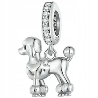 Bransoletki - Charms Zawieszka Charms Pies Pudel Srebro 925 Charmsy Trusky - miniaturka - grafika 1