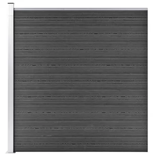 vidaxl Panel ogrodzeniowy, WPC, 175x186 cm, czarny! 148973 - Ogrodzenia - miniaturka - grafika 1