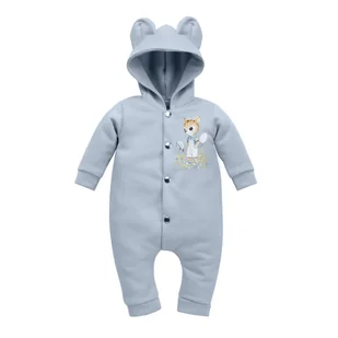 Yosoy Rampers z dzianiny dresowej z kapturkiem BLUE WAVE 56 cm - Rampersy - miniaturka - grafika 1