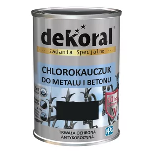 Dekoral Chlorokauczuk 0,9L Czarny RAL9005 farba em - Farby zewnętrzne - miniaturka - grafika 1