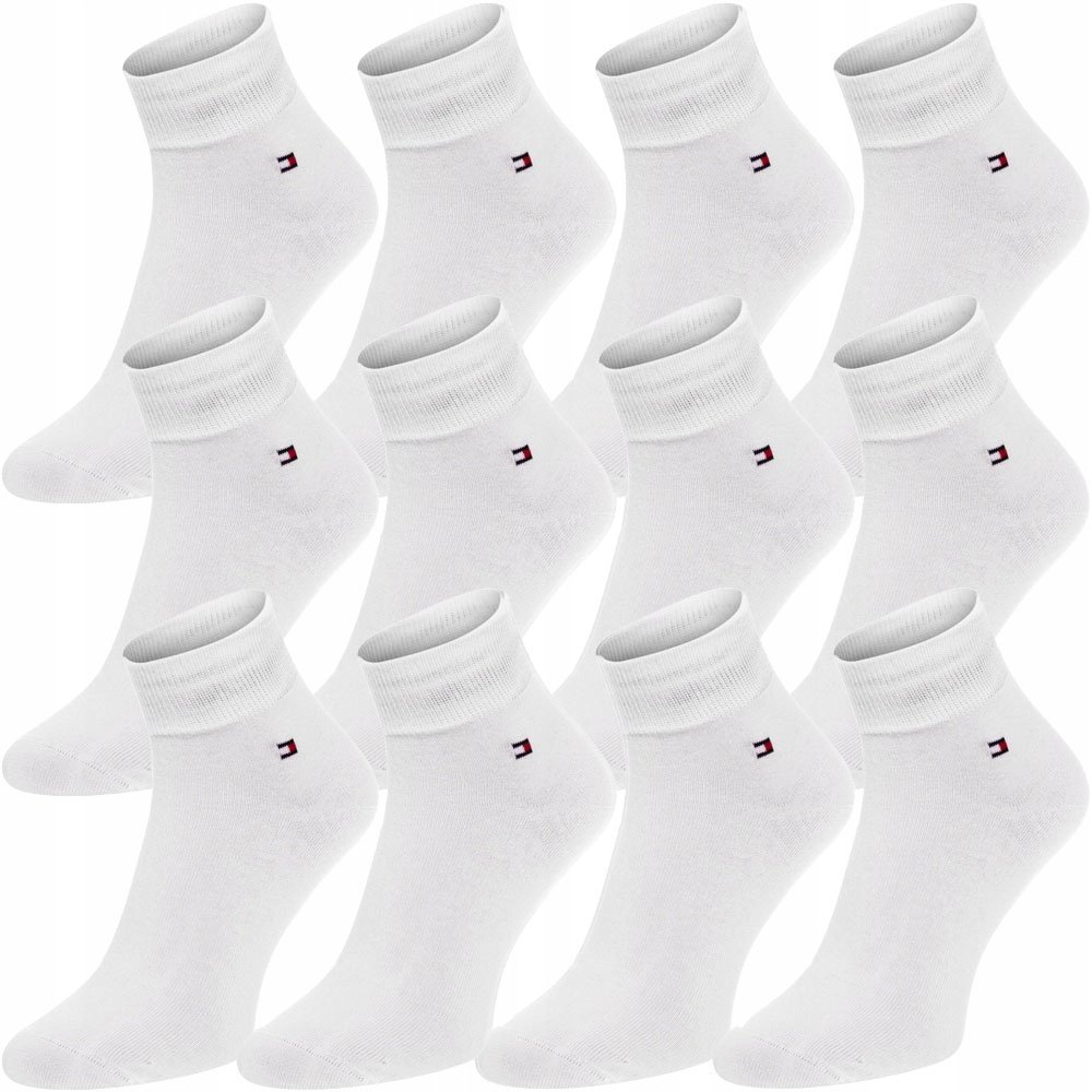 TOMMY HILFIGER SKARPETKI STOPKI 12P BIAŁE r.43-46