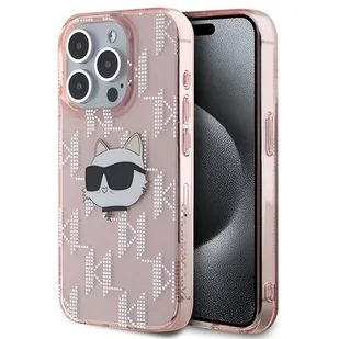 Karl Lagerfeld IML Choupette Head & Monogram - Etui iPhone 15 Pro (różowy) - Etui i futerały do telefonów - miniaturka - grafika 1