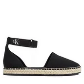 Espadryle damskie - Espadryle Calvin Klein Jeans Ankle Espadrille Btw YW0YW01027 Czarny - miniaturka - grafika 1