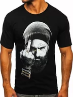 Koszulki męskie - Czarny t-shirt męski z nadrukiem Bolf 142175 - miniaturka - grafika 1