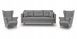 Zestaw Wypoczynkowy Do Salonu Skandynawski Sofa Lahti 2 Fotele Denver - Komplety wypoczynkowe - miniaturka - grafika 1