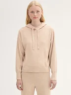 Bluzy damskie - Bluza z kapturem damska Tom Tailor 1043338 XS Jasnobrązowa (4068127060143) - miniaturka - grafika 1