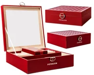 Pudełka i szkatułki - Peterson elegancka szkatułka na biżuterię zegarki z kluczykiem - miniaturka - grafika 1