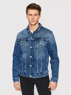 Kurtki męskie - Calvin Klein Jeans Kurtka jeansowa J30J319794 Niebieski Slim Fit - grafika 1