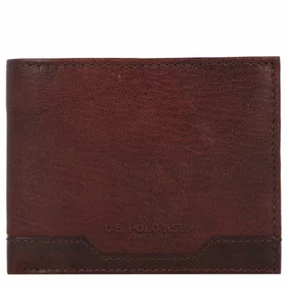 Portfele - U.S. Polo Assn. Portfel RFID skórzany 12 cm darkbrown - grafika 1