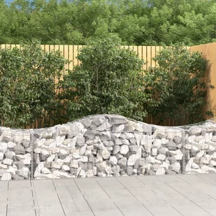 VIDAXL Kosze gabionowe, 3 szt, 200x50x60/80 cm, galwanizowane żelazo - Ogrodzenia - miniaturka - grafika 1