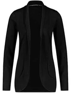 Kurtki damskie - Taifun Damska kurtka z długim rękawem, dzianina, jednokolorowa, czarny, 34 - miniaturka - grafika 1