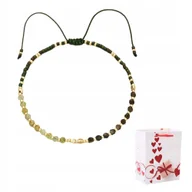 Bransoletki - Bransoletka Koraliki Fasetki Miyuki Kamień Zielony Perydot Złoty Obsydian - miniaturka - grafika 1