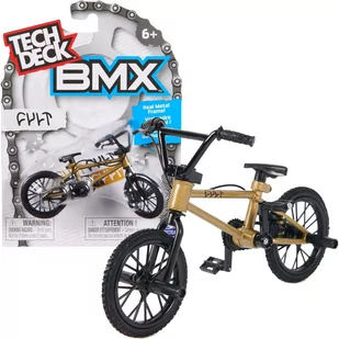 Tech Deck mały zestaw fingerbike BMX mini rower na palce złoty Cult + naklejki - Samochody i pojazdy dla dzieci - miniaturka - grafika 1