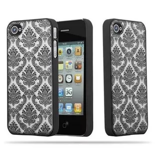 Cadorabo Apple iPhone 4/4S/4 G hard-Case etui na telefon komórkowy firmy cadorabo  kwiaty Paisley Henna wzór ochrona  pokrowiec osłona Bumper Back Case Cover, czarny DE-107659 - Etui i futerały do telefonów - miniaturka - grafika 1