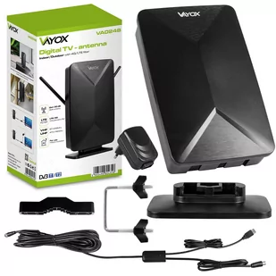 Antena pokojowa/zewnętrzna ze wzmacniaczem DVB-T/T2 Vayox - Anteny TV - miniaturka - grafika 1