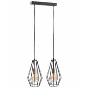 Lampy sufitowe - KET Industrialna LAMPA wisząca metalowa OPRAWA zwis druciak złoty KET432 - miniaturka - grafika 1