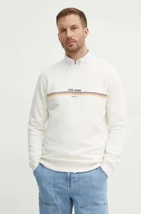 Pepe Jeans bluza bawełniana SANDER męska kolor beżowy z nadrukiem PM582693 - Bluzy męskie - miniaturka - grafika 1