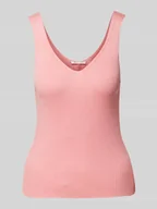 Koszulki i topy damskie - Top z dzianiny z dekoltem w serek - miniaturka - grafika 1