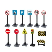 Klocki - Znaki drogowe Klocki plastikowe konstrukcyjne - 12 elementów - miniaturka - grafika 1