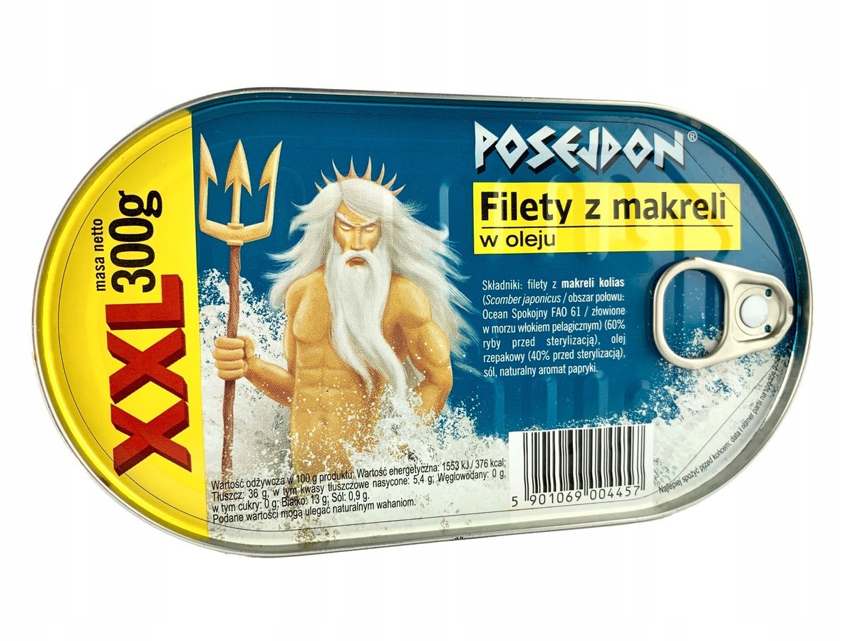 FILETY Z MAKRELI W OLEJU 300g XXL POSEJDON