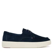 Półbuty męskie - Półbuty Tommy Hilfiger Casual Suede Stitch Toe Hybrid FM0FM05707 Granatowy - miniaturka - grafika 1