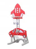 Zabawki i gry sportowe - Zestaw Zabawowy Dla Dzieci Koszykówka Z Bramką Plac Zabaw 3 In 1 Czerwony - miniaturka - grafika 1