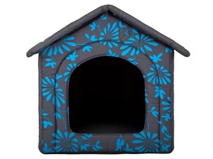 HobbyDog Buda dla psa, niebieskie kwiaty, 52x46x53 cm . - Budy dla psów - miniaturka - grafika 1