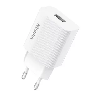 Vipfan Ładowarka sieciowa E01, 1x USB, 2.4A + kabel Micro USB (biała) - Ładowarki do telefonów - miniaturka - grafika 1