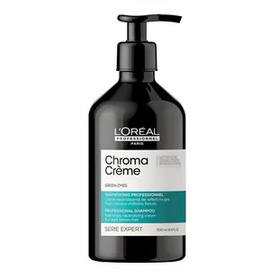 Loreal Chroma Creme Green Dyes Szampon neutralizujący czerwone tony na ciemnych brązach 500 ml - Szampony do włosów - miniaturka - grafika 1