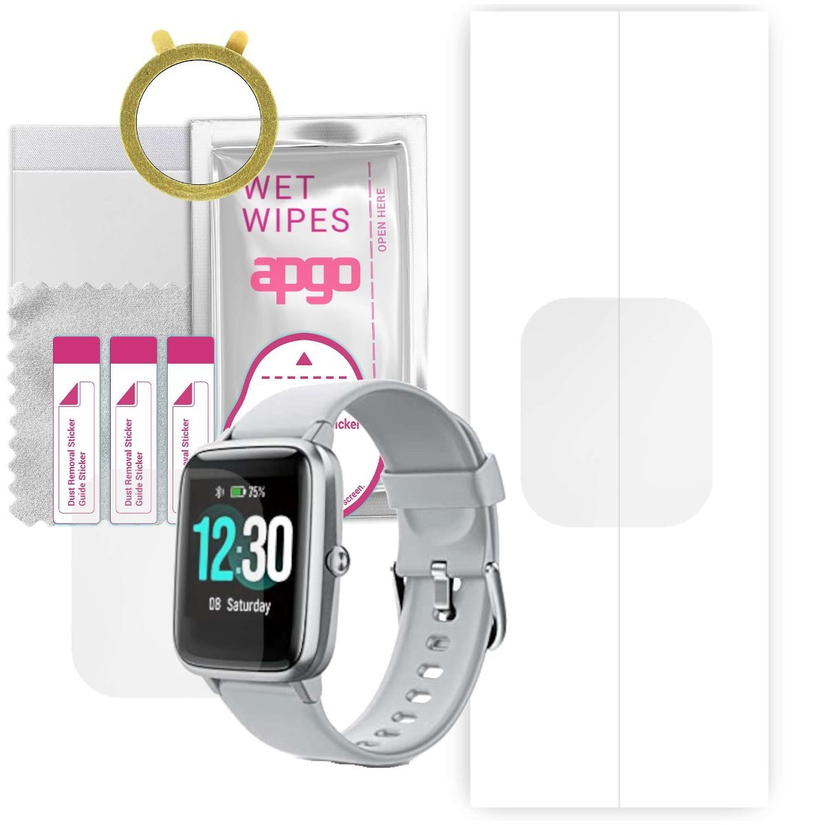 1x Folia hydrożelowa do Fitpolo BEU-ID205L-Gery - apgo Smartwatch Hydrogel Protection Ochrona na ekran smartwatcha