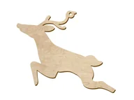 Ozdoby bożonarodzeniowe - PartyShow Zawieszka drewniana Renifer - 12,5 cm - 1 szt. DBN-R02 - miniaturka - grafika 1
