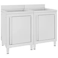 Meble gastronomiczne - VidaXL Szafki gastronomiczne ze zlewem, 2 szt., stal nierdzewna 3058273 VidaXL - miniaturka - grafika 1