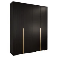 Szafy - Szafa garderoba ubraniowa z półkami MANHATTAN RYFEL 9 - 2SZ czarny mat biały mat - miniaturka - grafika 1