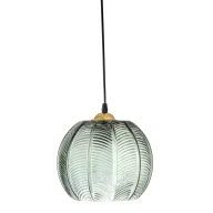 Lampy sufitowe - Wisząca lampa Green Leaves z zielonym szklanym kloszem - miniaturka - grafika 1