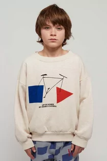 Bluzy dla dziewczynek - Bobo Choses bluza dziecięca kolor beżowy z nadrukiem - grafika 1